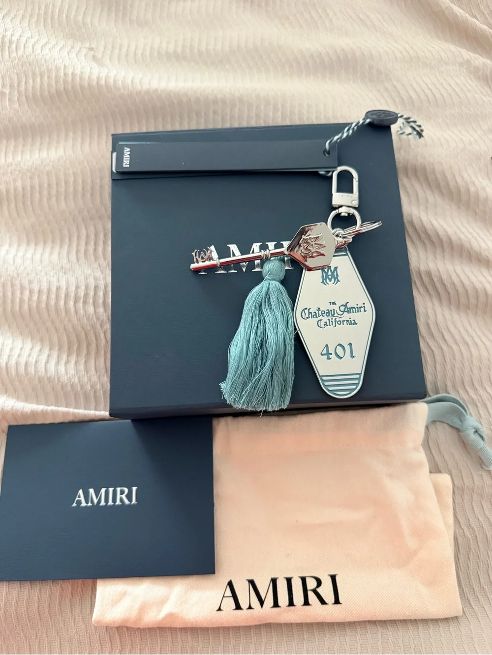 Authentic Amiri Charm And Keychain In Silver Color